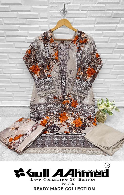 Gull Aahmed Lawn Vol-26 – Karachi Readymade Kurti Pant With Dupatta - Wholesale Catalog