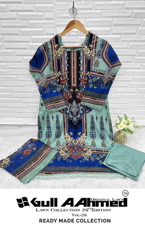 Gull Aahmed Lawn Vol-26 – Karachi Readymade Kurti Pant With Dupatta - Wholesale Catalog