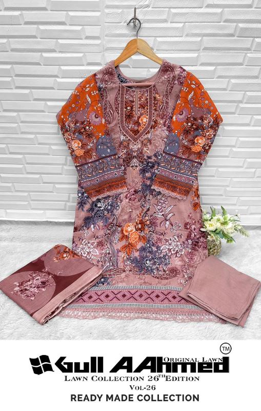 Gull Aahmed Lawn Vol-26 – Karachi Readymade Kurti Pant With Dupatta - Wholesale Catalog