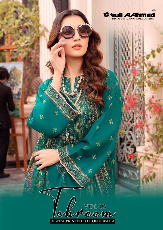 Gull AAhmed Tehreem Vol-03 - Karachi Dress Material  - Wholesale Catalog