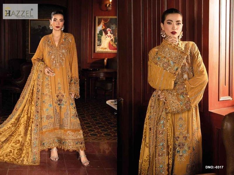 Hazzel 316 , 317 catalog Chiffon Duppatta pakistani suits online india wholesale