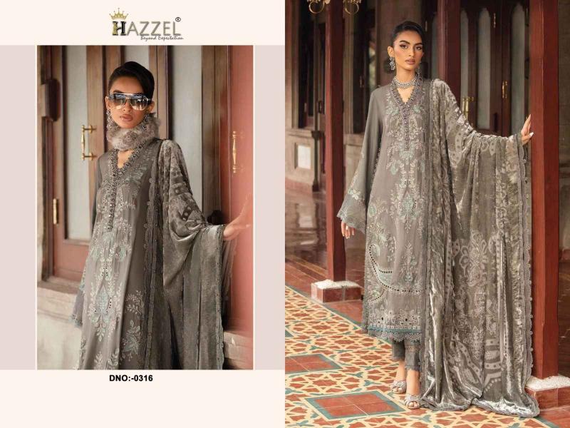 Hazzel 316 , 317 catalog Chiffon Duppatta pakistani suits online india wholesale