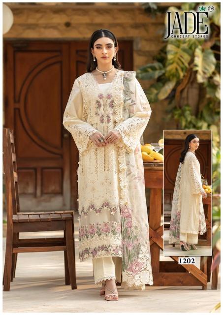 Jade Bin Saeed Vol-12 - Karachi Dress Material - Wholesale Catalog