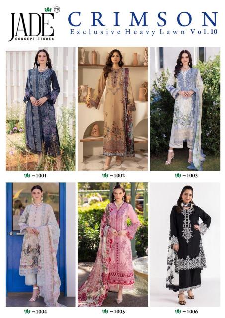 Jade Crimson Vol-10 - Karachi Dress Material  - Wholesale Catalog
