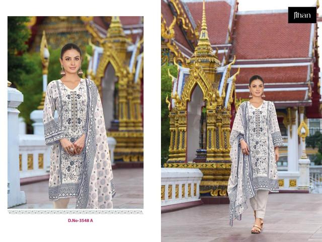 Jihan 3548 To 3549 A catalog Chiffon Dupatta pakistani suit dress with price