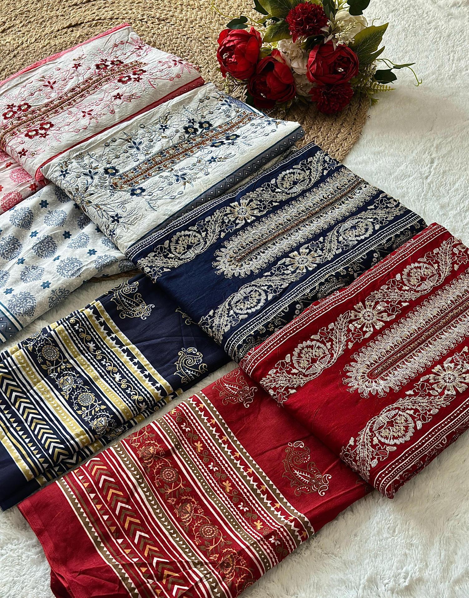 Jihan 3548 To 3549 A Catalog Cotton Dupatta pakistani suit couture 