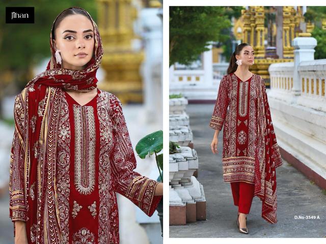 Jihan 3548 To 3549 A Catalog Cotton Dupatta pakistani suit couture 
