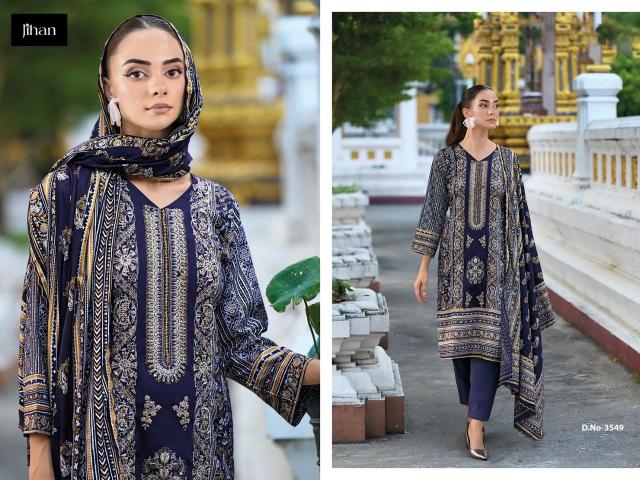 Jihan 3548 To 3549 A Catalog Cotton Dupatta pakistani suit couture 