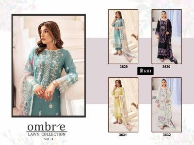 Jihan Ombre Lawn Vol 4 catalog Chiffon Dupatta pakistani suit design astin