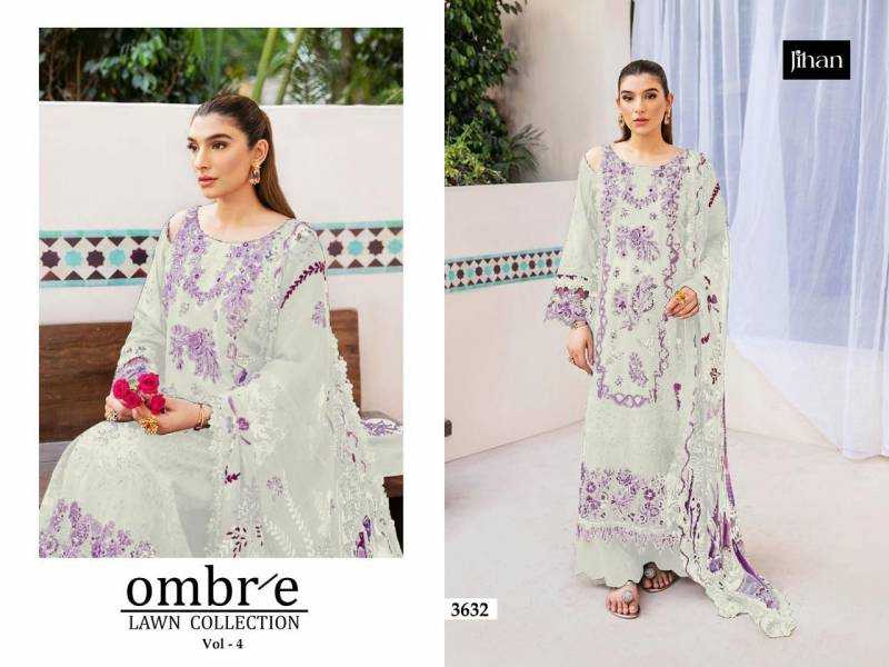 Jihan Ombre Lawn Vol 4 catalog Cotton Dupatta pakistani suit design 2025