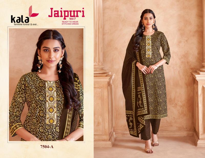 Kala Jaipuri Vol-7 – Kurti Pant With Dupatta - Wholesale Catalog