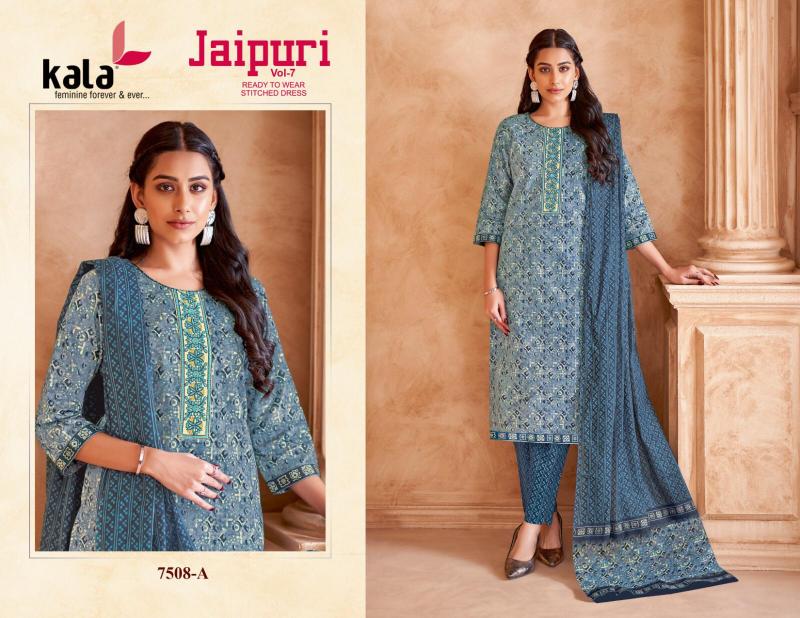 Kala Jaipuri Vol-7 – Kurti Pant With Dupatta - Wholesale Catalog