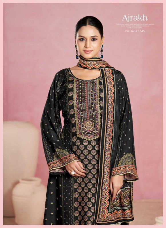 Karva Ajrakh catalog wholesale salwar kameez fabric