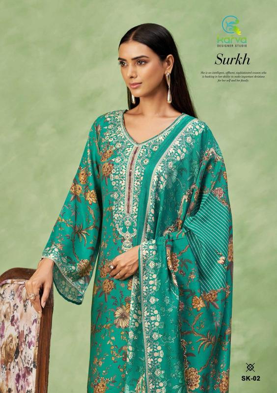 Karva Surkh Vol 2 catalog wholesale salwar kameez online shopping india