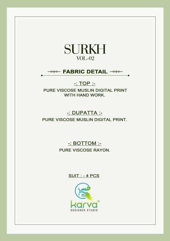 Karva Surkh Vol 2 catalog wholesale salwar kameez online shopping india