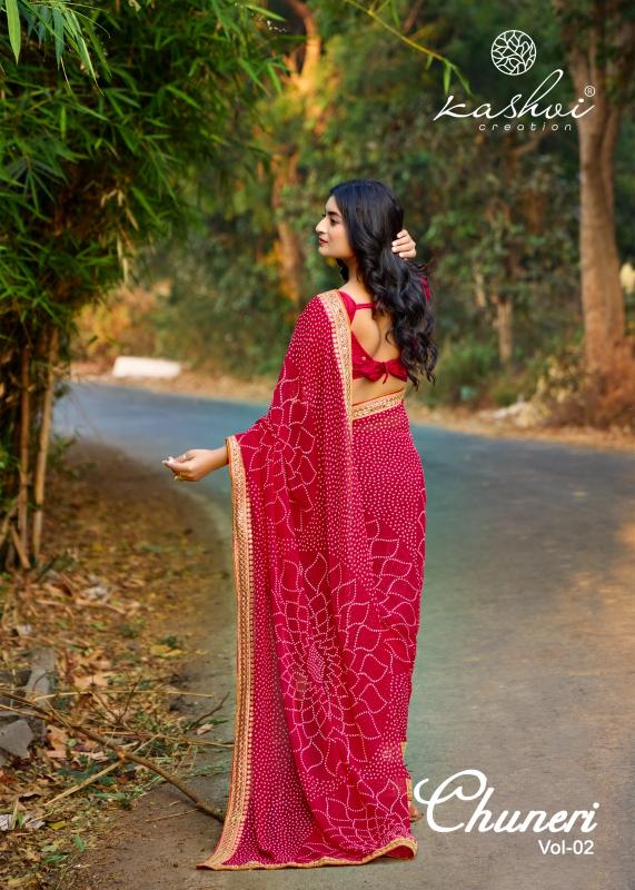 Kashvi Chuneri Vol 2 Catalog georgette sarees manufacturers in surat