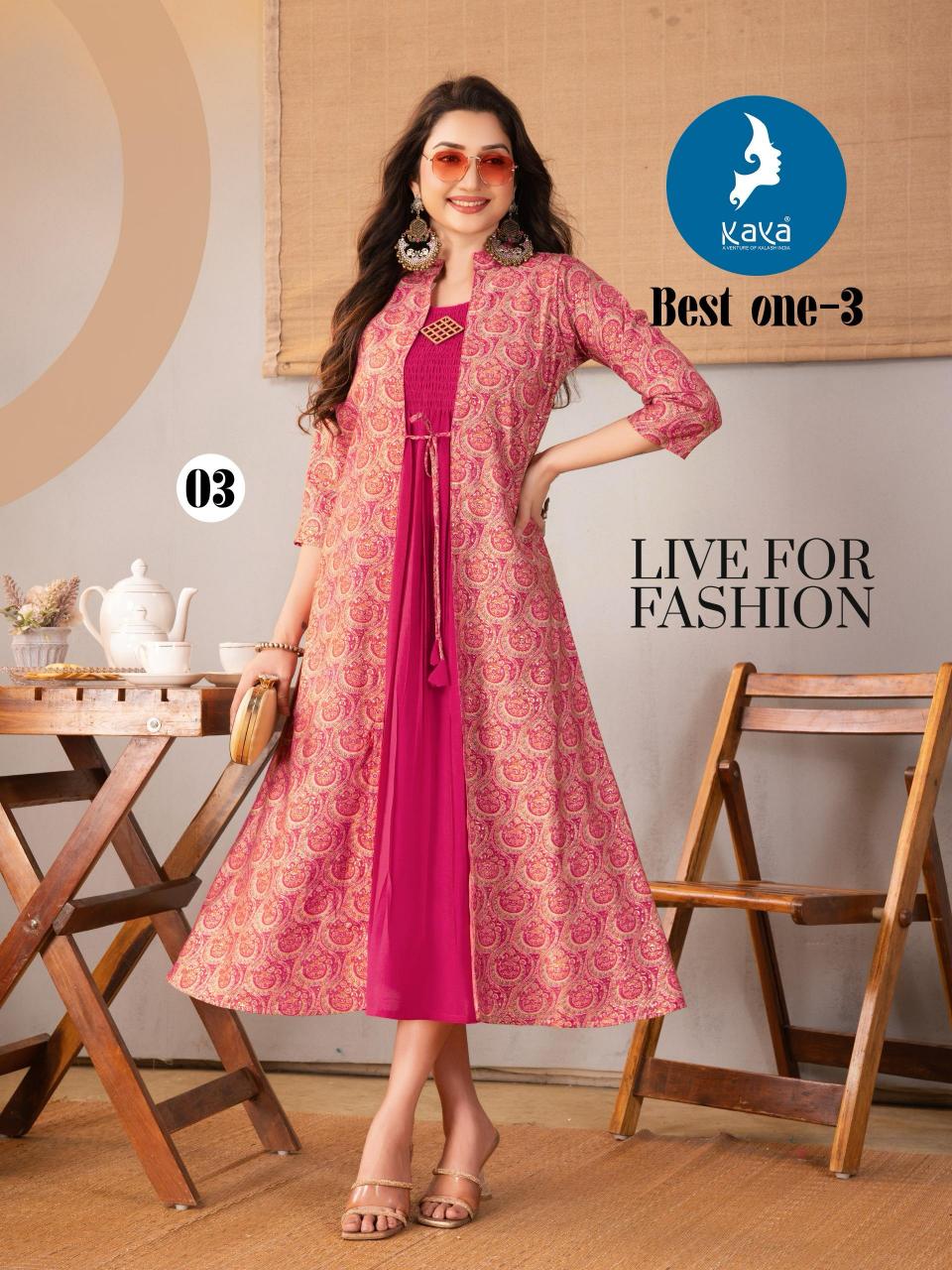 Kaya Best One vol 3 catalog indian kurti with jacket
