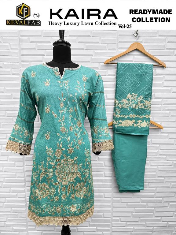 Keval Kaira Vol-25 – Pakistani Karachi Readymade Kurti Pant With Dupatta - Wholesale Catalog