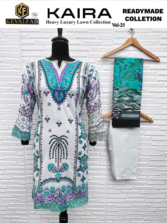 Keval Kaira Vol-25 – Pakistani Karachi Readymade Kurti Pant With Dupatta - Wholesale Catalog