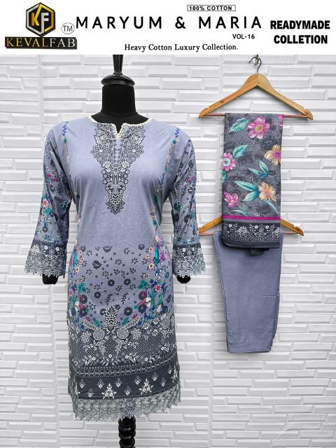 Keval Maryum & Maria Vol-16 – Pakistani Karachi Readymade Kurti Pant With Dupatta - Wholesale Catalog