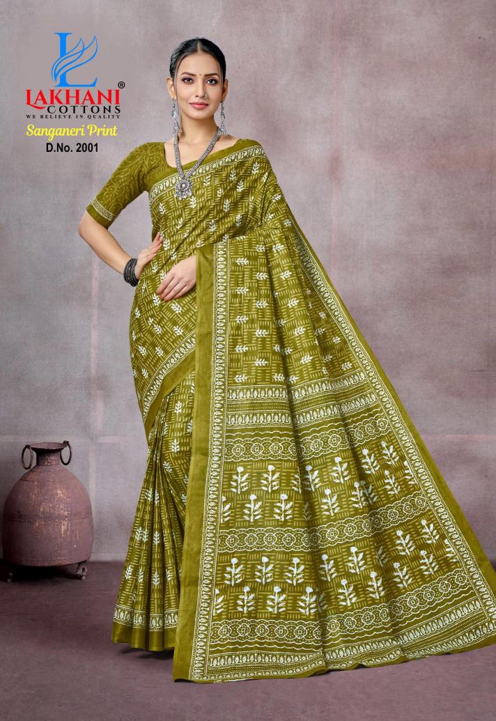 Lakhani Sanganeri  Print Vol-01 - Cotton Sarees  - Wholesale Catalog