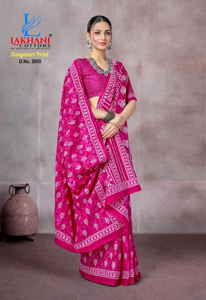 Lakhani Sanganeri  Print Vol-01 - Cotton Sarees  - Wholesale Catalog