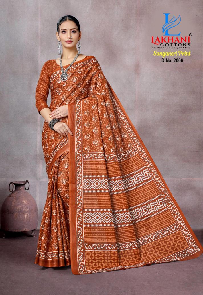 Lakhani Sanganeri  Print Vol-01 - Cotton Sarees  - Wholesale Catalog