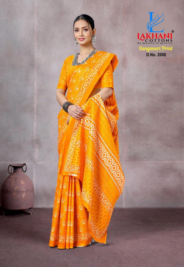Lakhani Sanganeri  Print Vol-01 - Cotton Sarees  - Wholesale Catalog