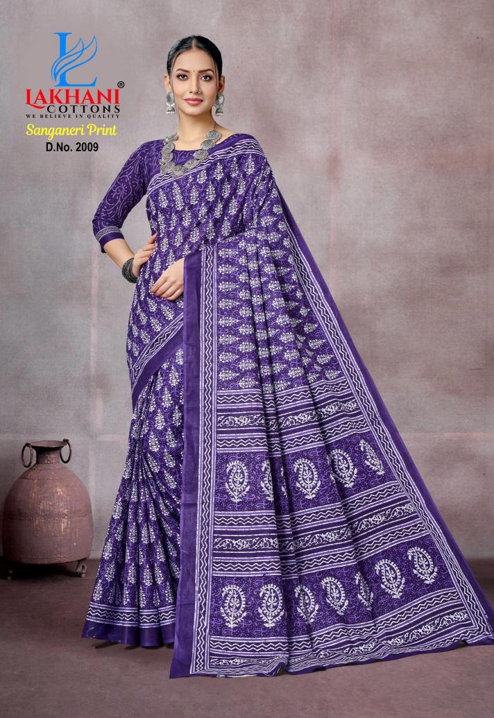 Lakhani Sanganeri  Print Vol-01 - Cotton Sarees  - Wholesale Catalog