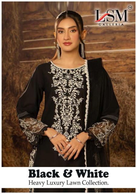 LSM Black & White Vol-01 – Karachi Dress Material - Wholesale Catalog
