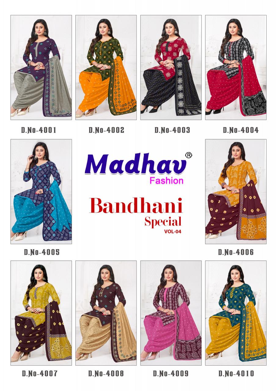 Madhav Bandhani Special  Vol-04 - Dress Material  - Wholesale Catalog