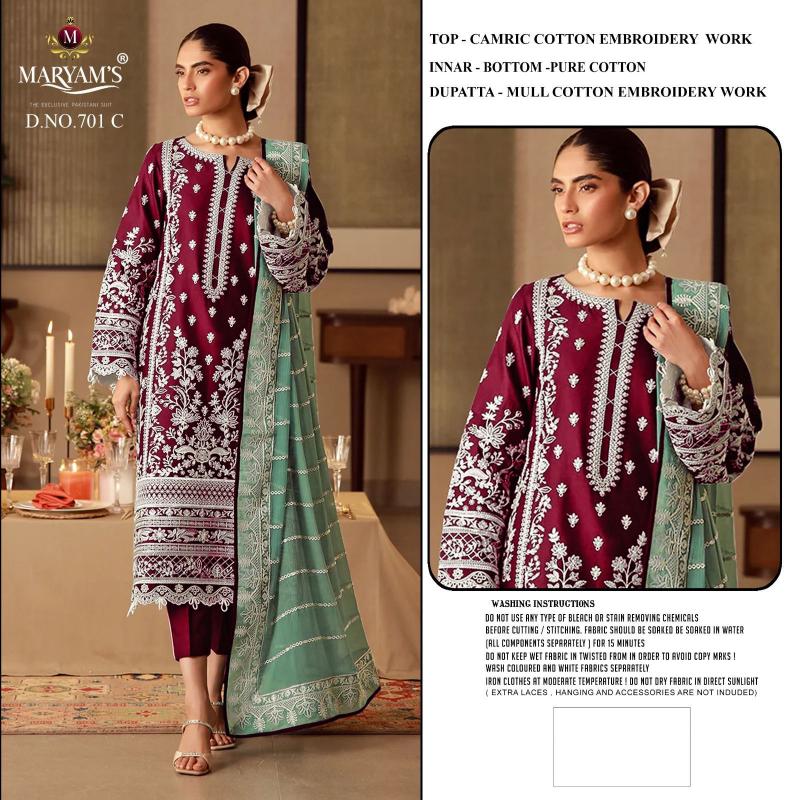 Maryams M 701 Catalog pakistani party suits online
