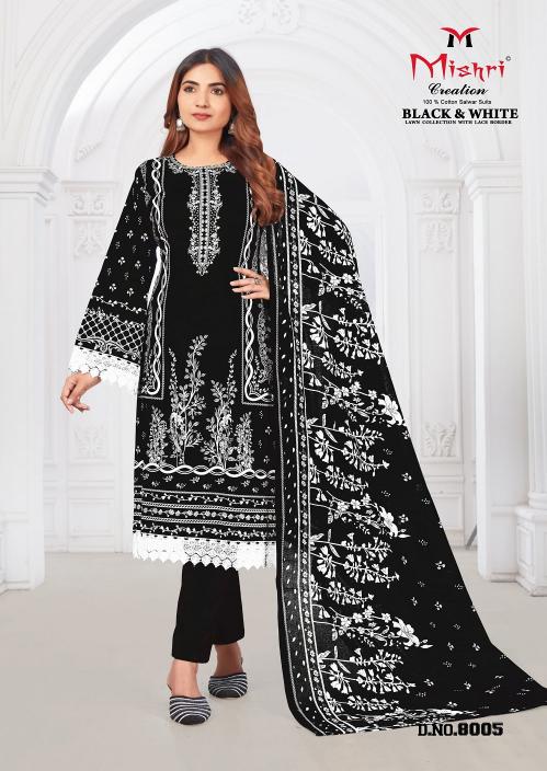 Mishri Black & White Vol-8 – Dress Material - Wholesale Catalog