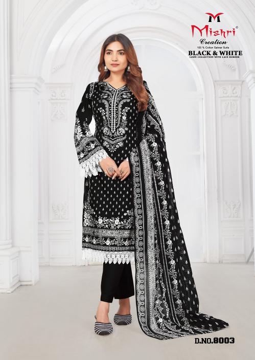 Mishri Black & White Vol-8 – Dress Material - Wholesale Catalog