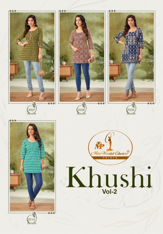 Miss World Khushi Vol-2 – Short Tops - Wholesale Catalog