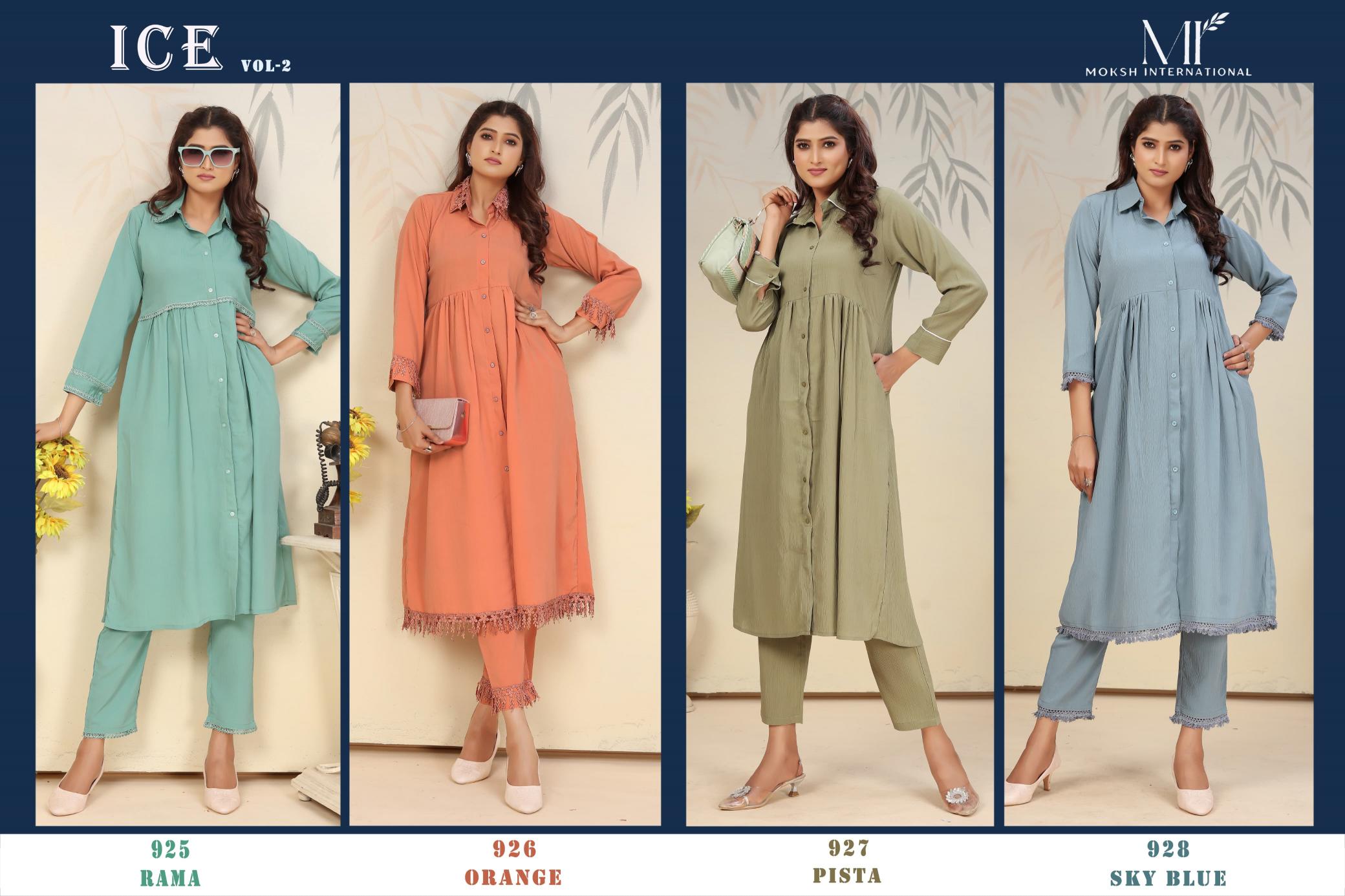 Moksh International Ice Vol 2 catalog modest co ord sets for women