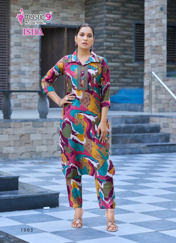 Mystic 9 Isha vol 1 catalog print coord set wholesale market