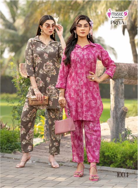 Mystic 9 Priya vol 1 catalog co ord sets western under 1000