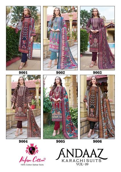Nafisa Andaaz Vol-9 – Karachi Dress Matetrial - Wholesale Catalog