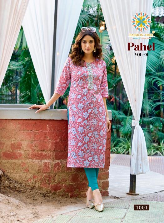 Passion Tree Pahel vol 1 catalog wholesale cotton embroidery work kurti