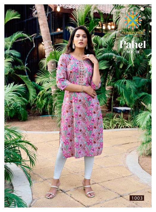 Passion Tree Pahel vol 1 catalog wholesale cotton embroidery work kurti