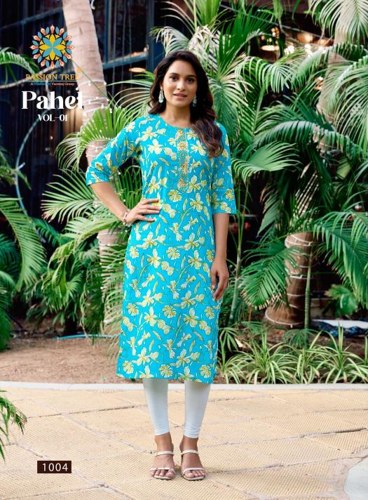 Passion Tree Pahel vol 1 catalog wholesale cotton embroidery work kurti