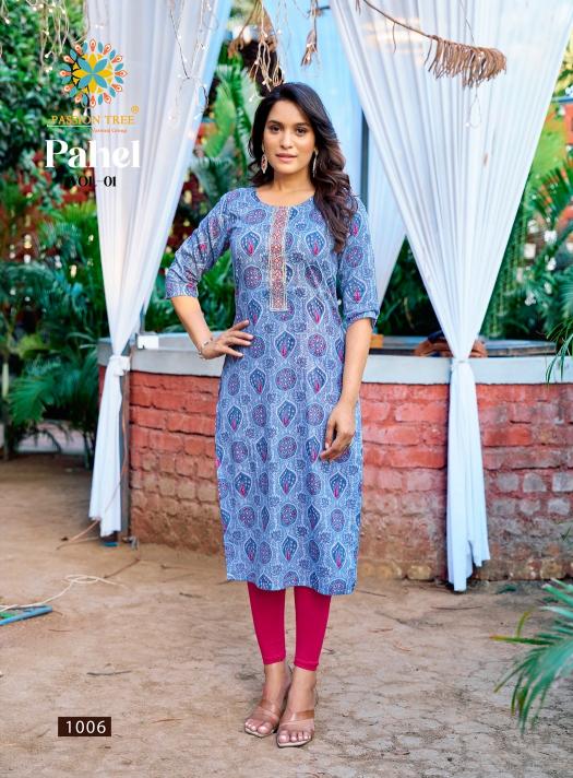 Passion Tree Pahel vol 1 catalog wholesale cotton embroidery work kurti
