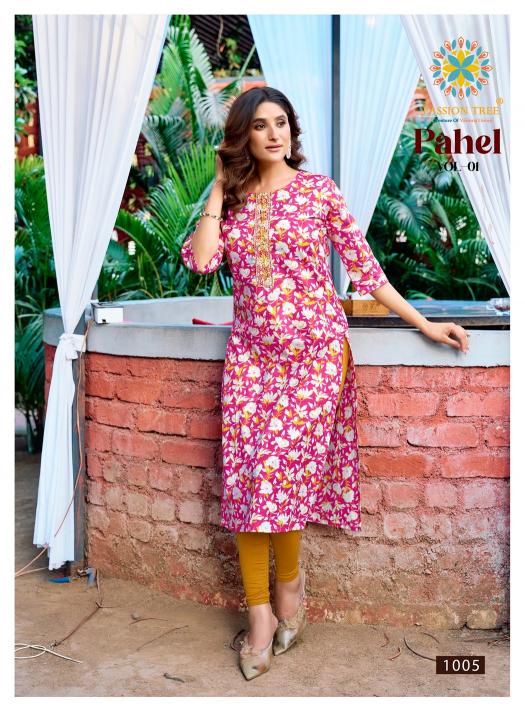 Passion Tree Pahel vol 1 catalog wholesale cotton embroidery work kurti