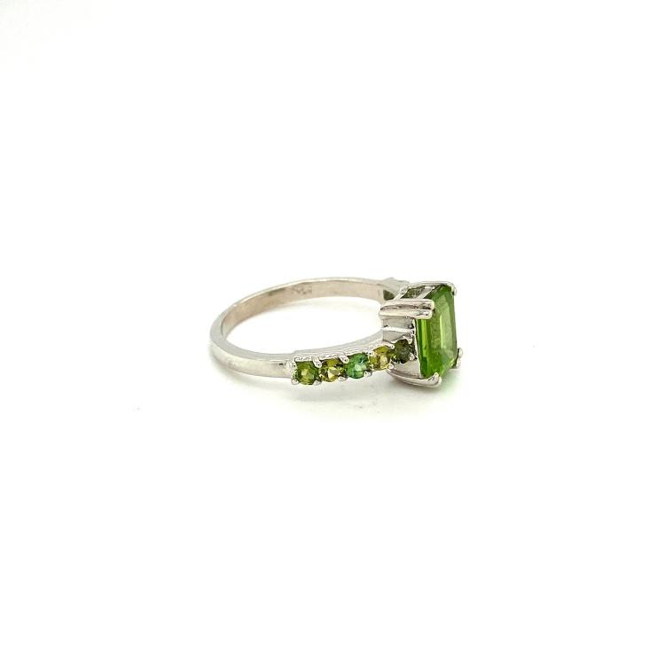 Peridot Ring in .925 Sterling Silver KSR - 13339 silver ring design for women with stone