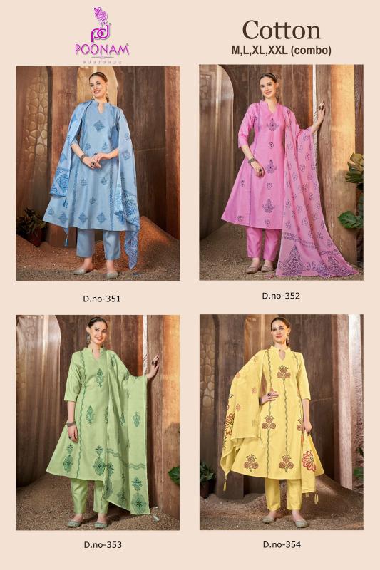 Poonam 351 to 354 catalog indian kurtis in usa