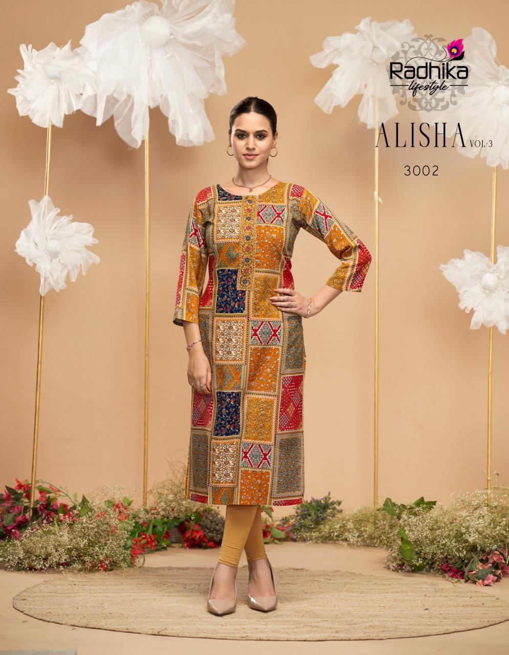 Radhika LifeStyle Alisha Vol 3 catalog kurtis manufacturers in jaipur