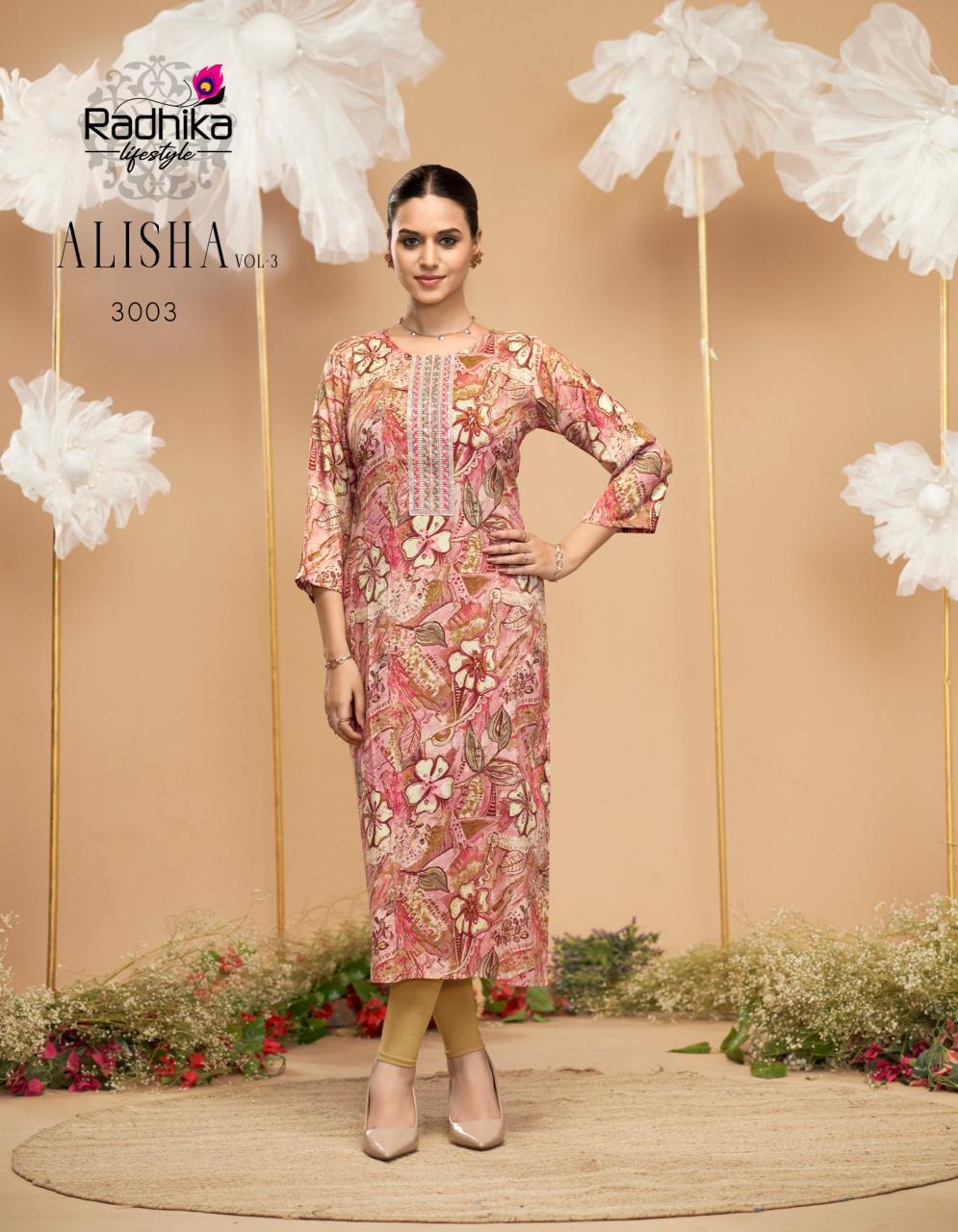Radhika LifeStyle Alisha Vol 3 catalog kurtis manufacturers in jaipur