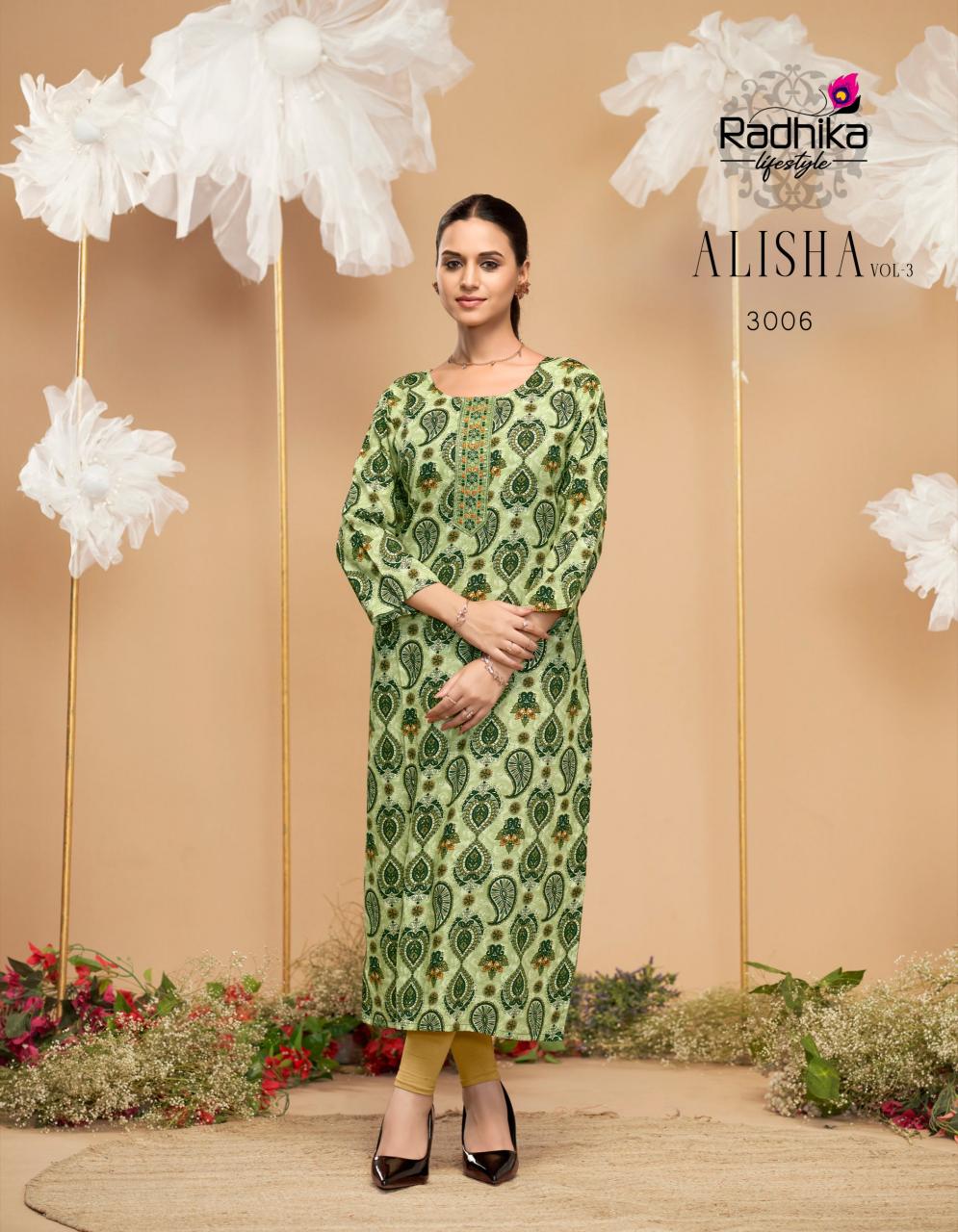 Radhika LifeStyle Alisha Vol 3 catalog kurtis manufacturers in jaipur