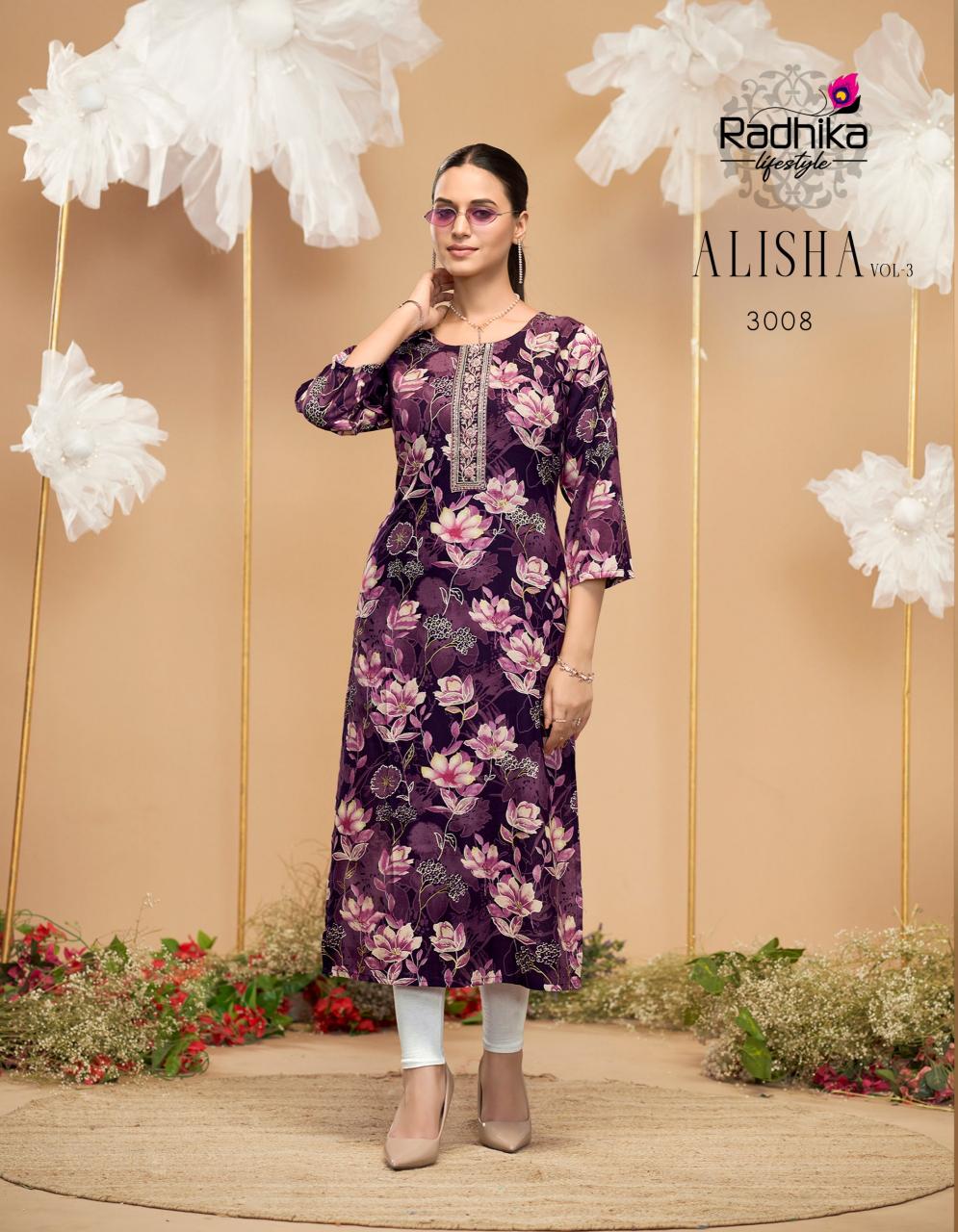 Radhika LifeStyle Alisha Vol 3 catalog kurtis manufacturers in jaipur